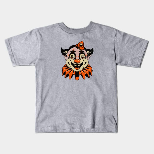 Creepy Vintage Clown Halloween Kids T-Shirt by SLAG_Creative